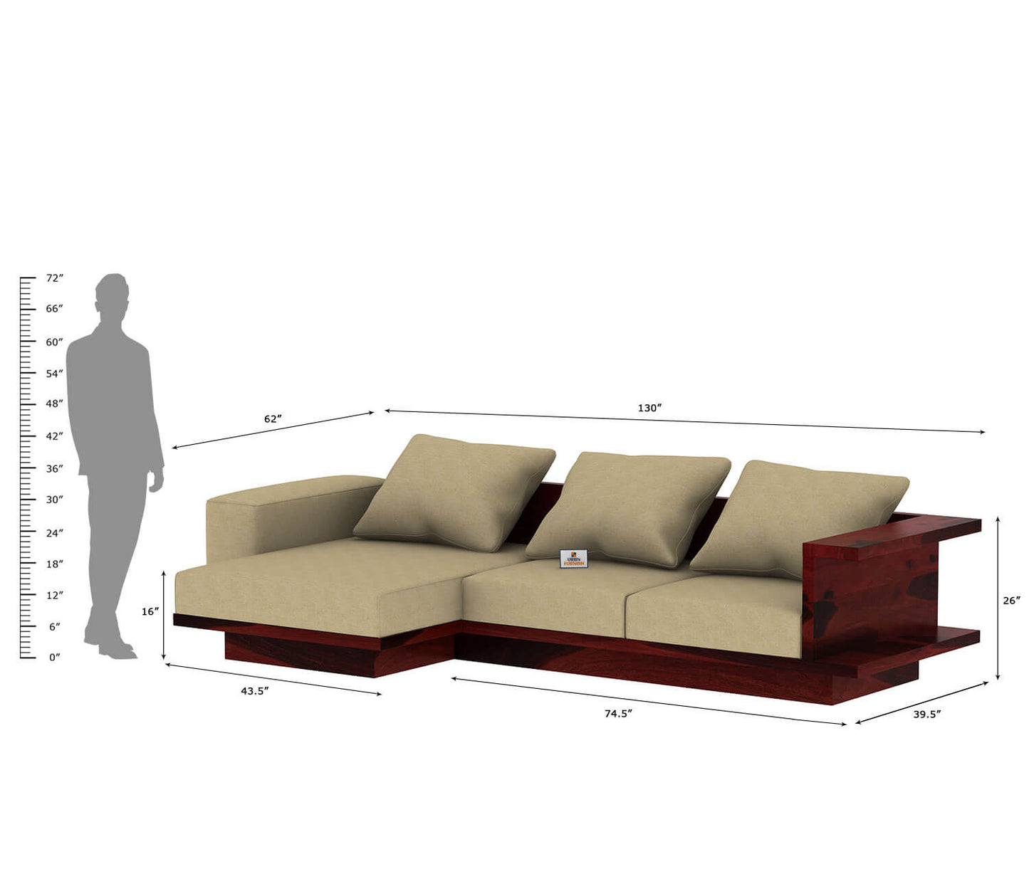 Notturno L Shape Left Aligned Sofa - Urbnfurnish