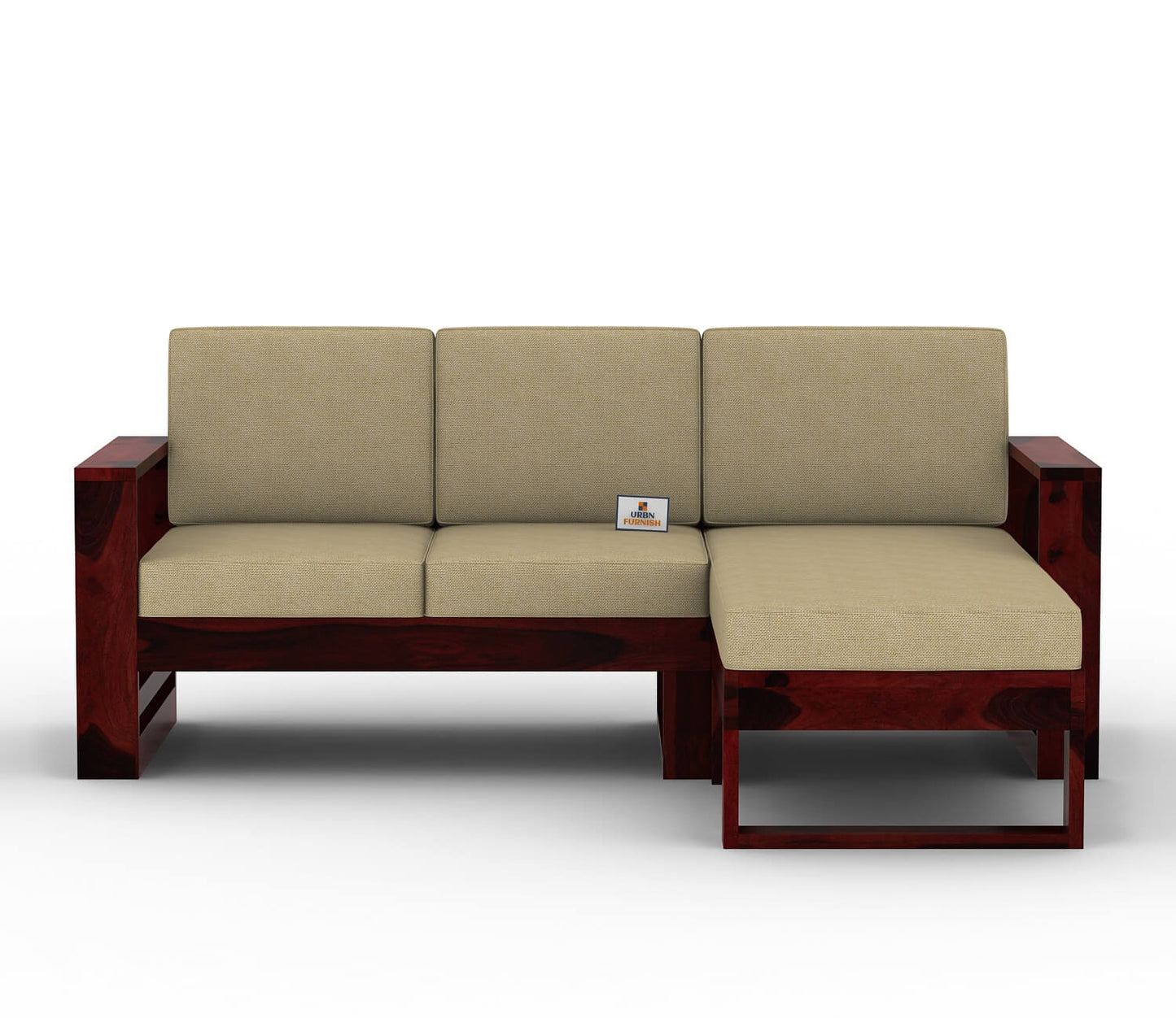 Orfeo L Shape Right Aligned Wooden Sofa - Urbnfurnish