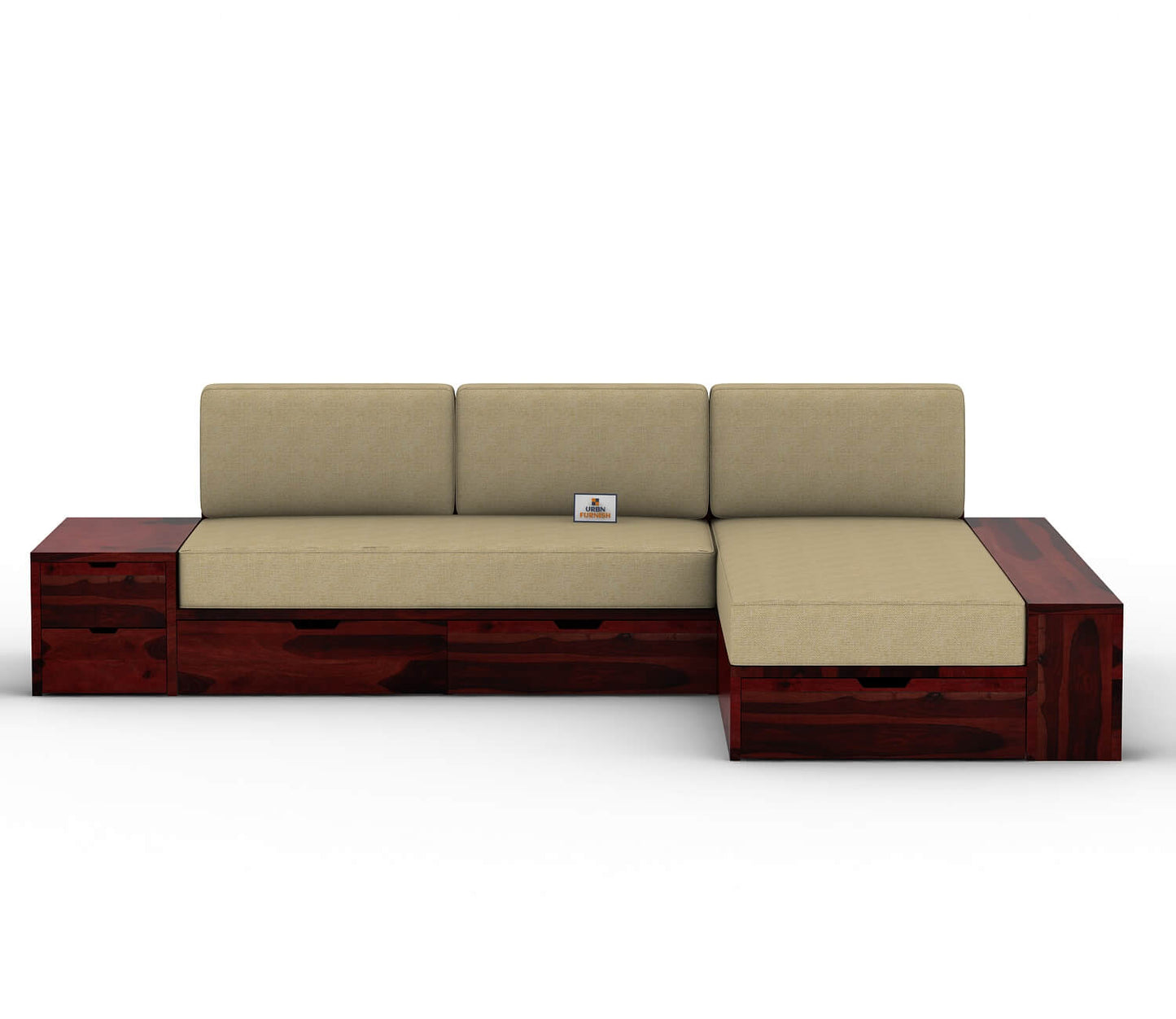 Respiro L Shape Wooden Sofa With Storage - Urbnfurnish