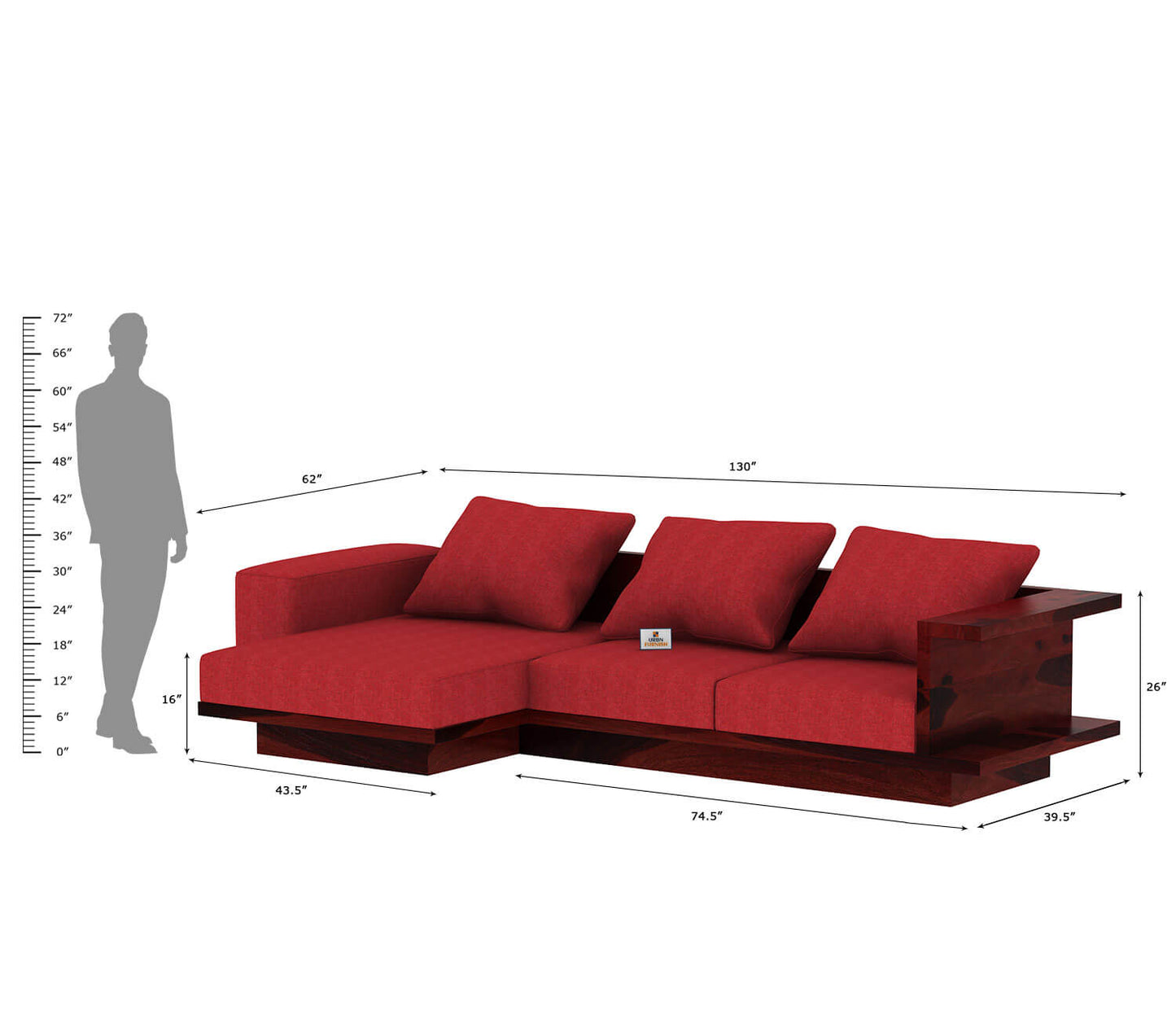 Notturno L Shape Left Aligned Sofa - Urbnfurnish