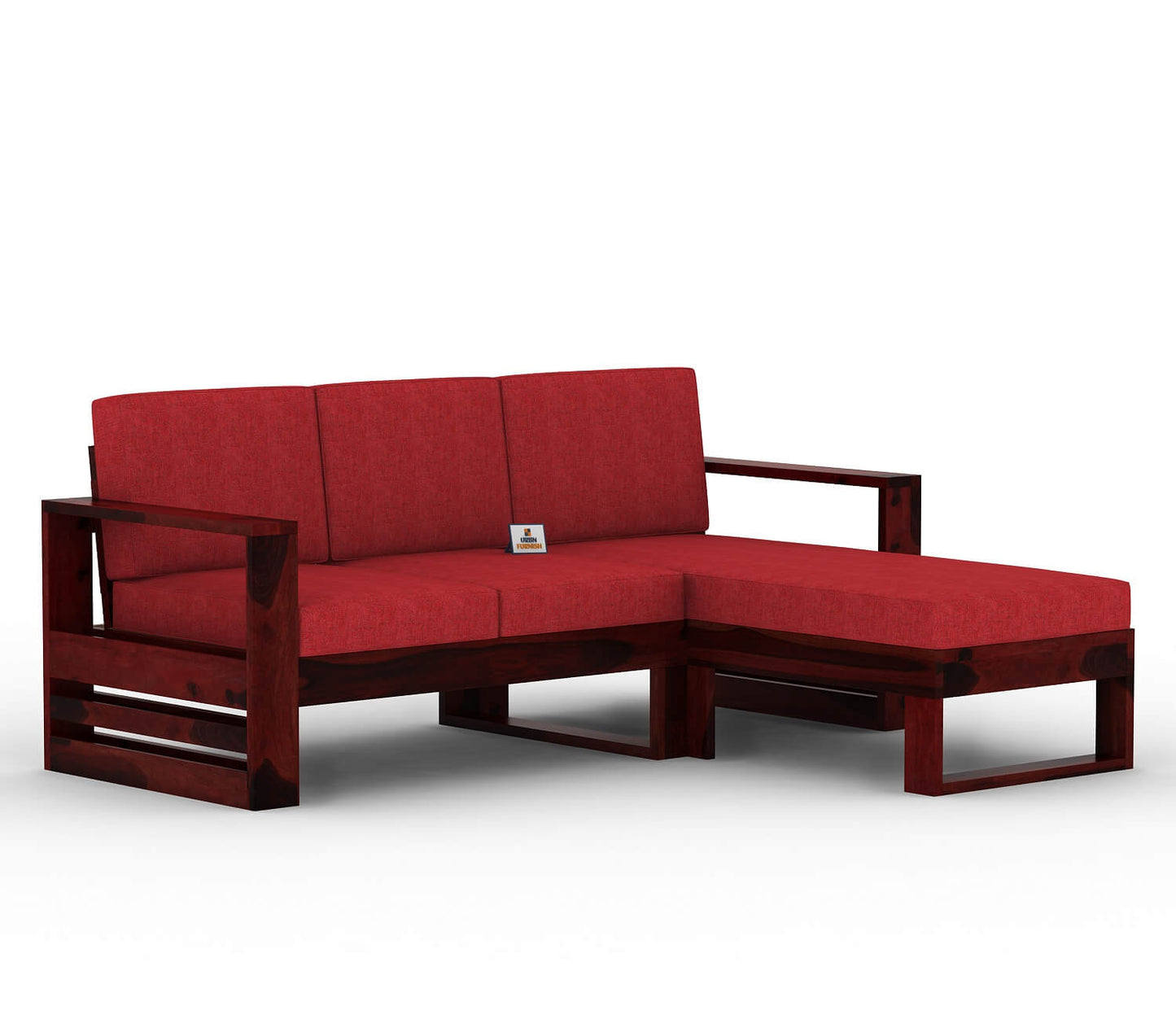 Orfeo L Shape Right Aligned Wooden Sofa - Urbnfurnish