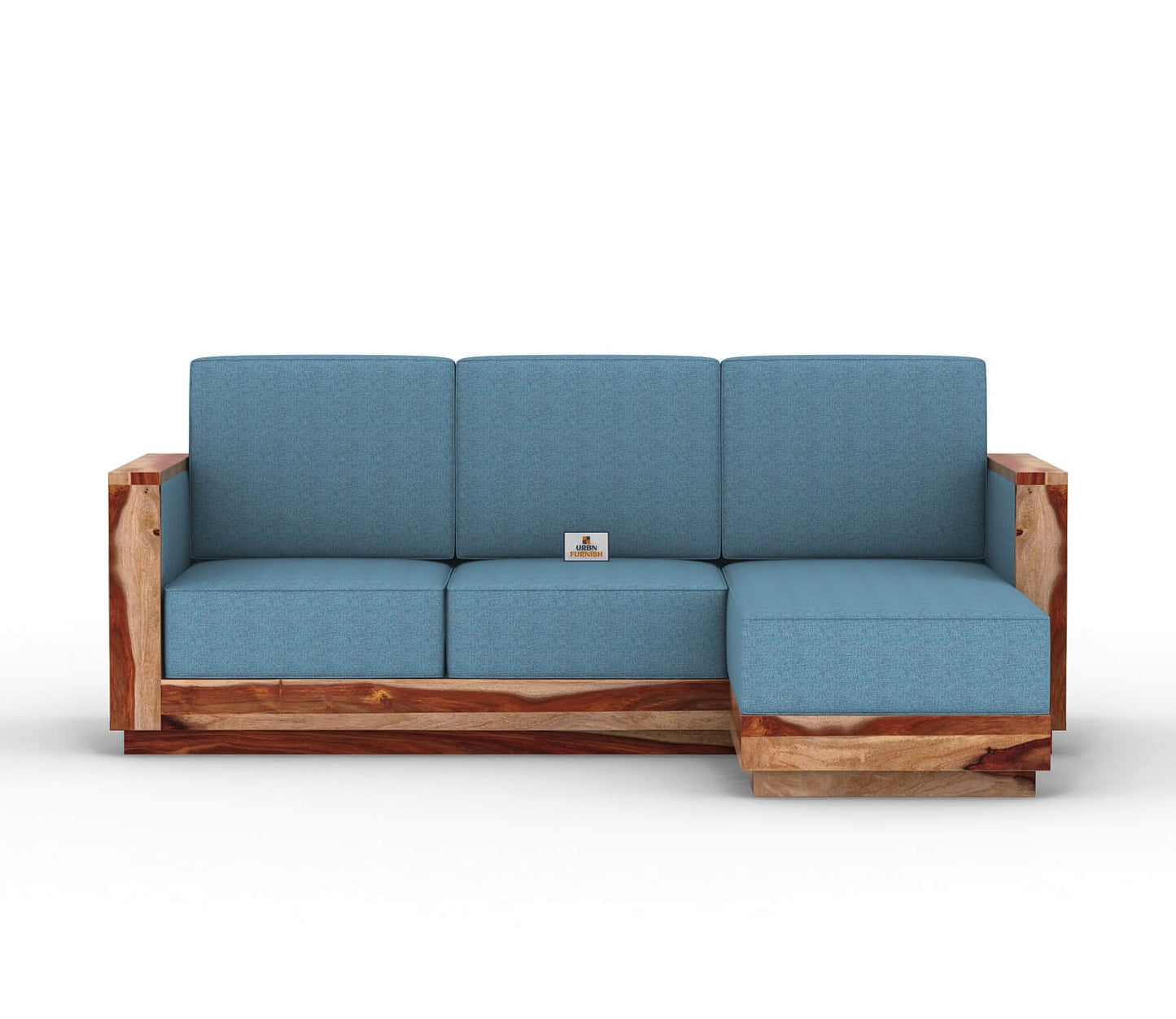 Lago L Shape Right Aligned Wooden Sofa - Urbnfurnish