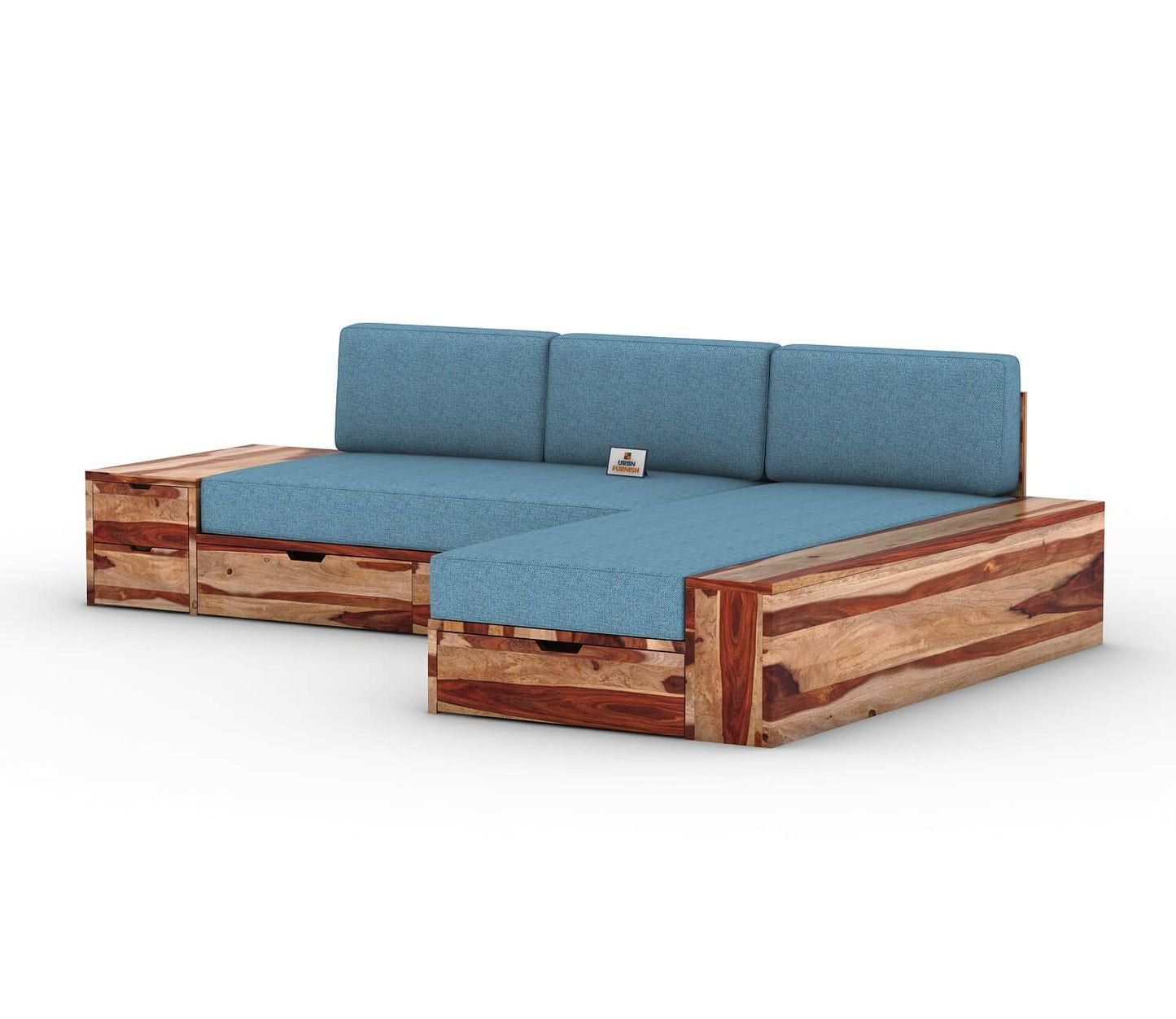 Respiro L Shape Wooden Sofa With Storage - Urbnfurnish