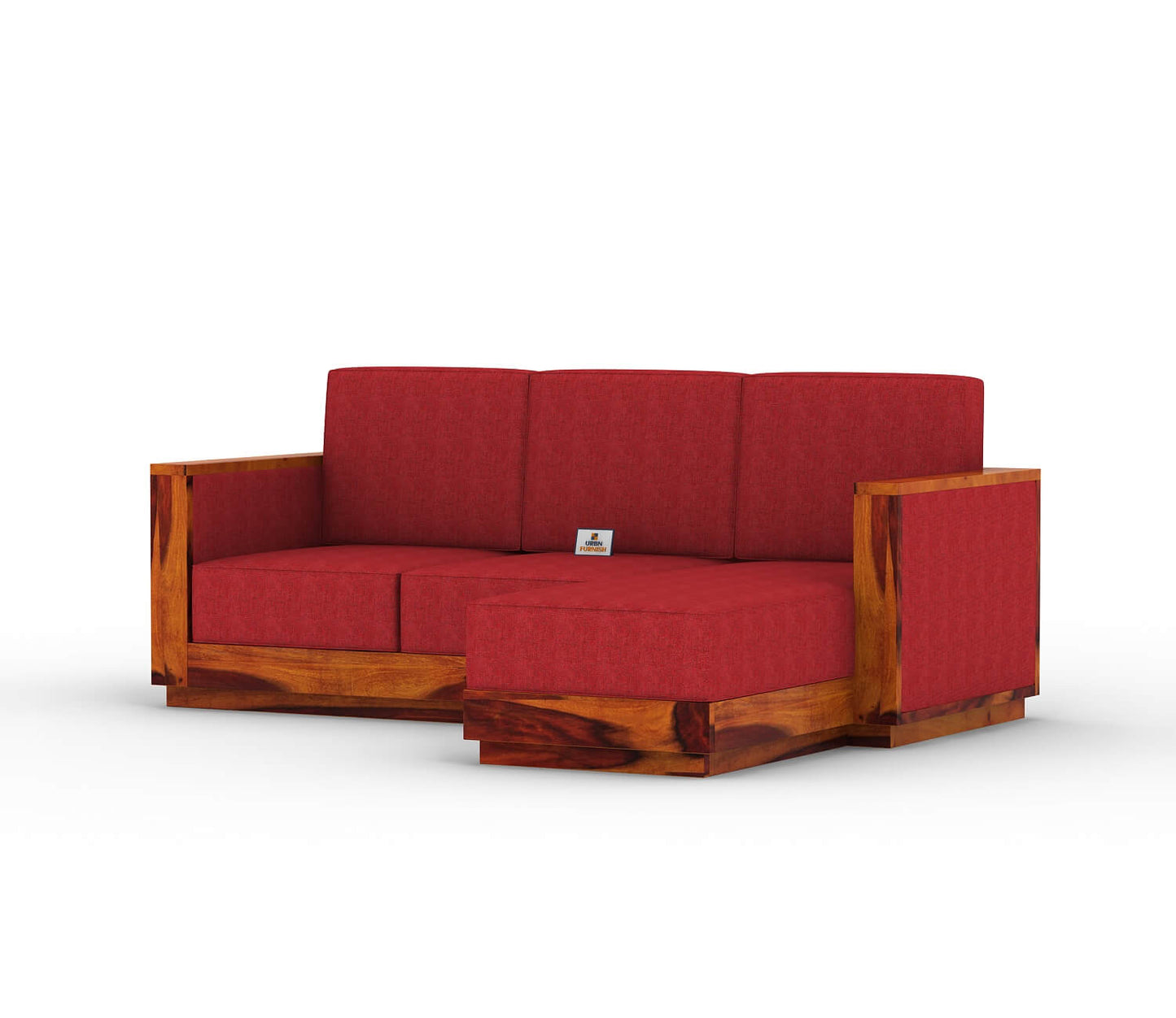 Lago L Shape Right Aligned Wooden Sofa - Urbnfurnish