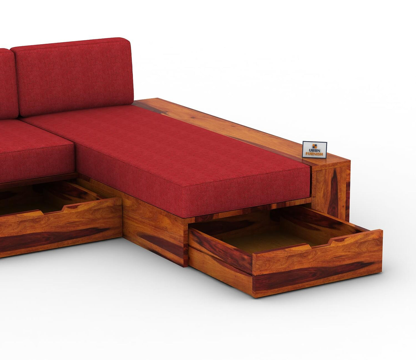 Respiro L Shape Wooden Sofa With Storage - Urbnfurnish