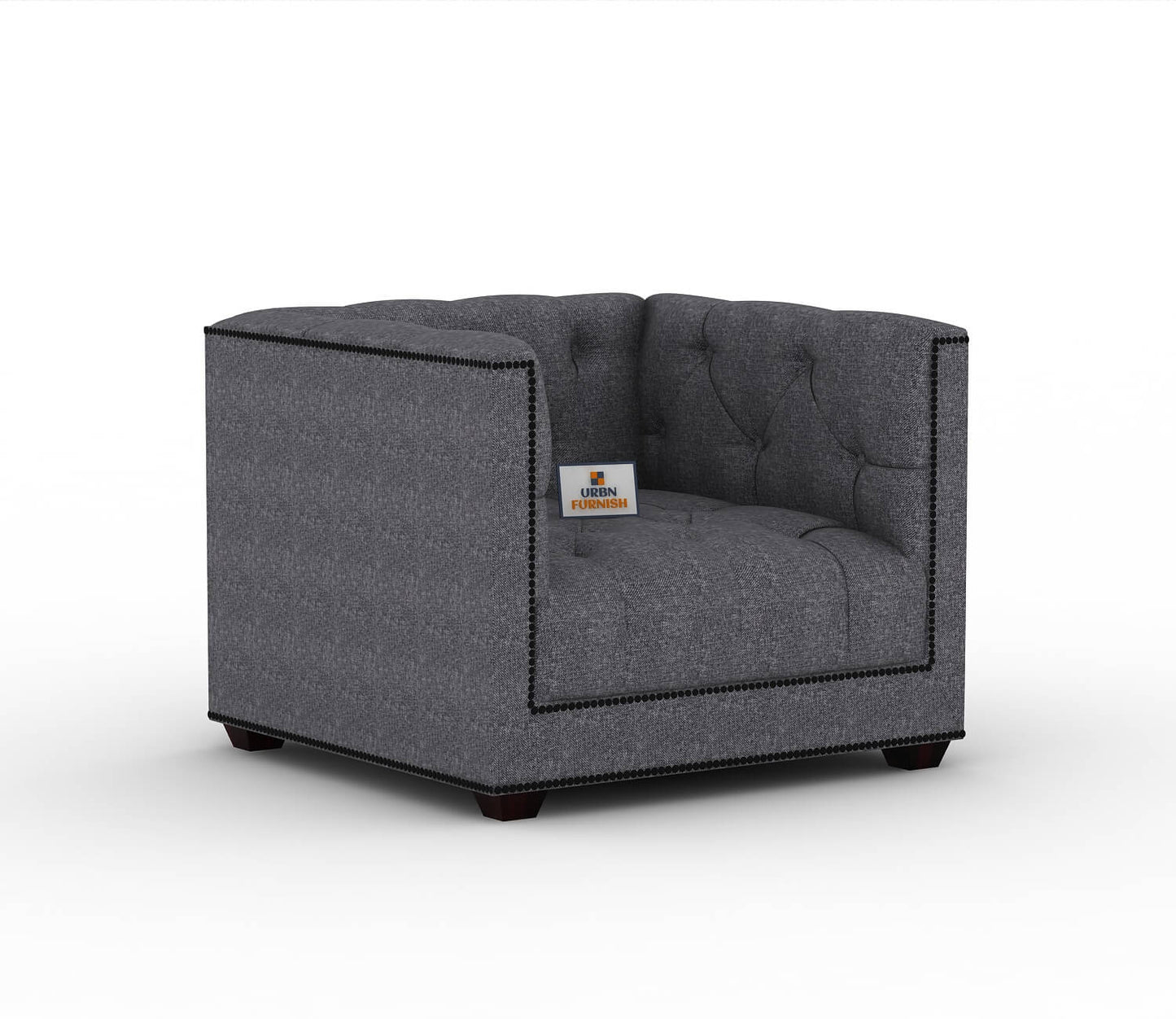 Ollie Fabric 1 Seater Sofa - Urbnfurnish