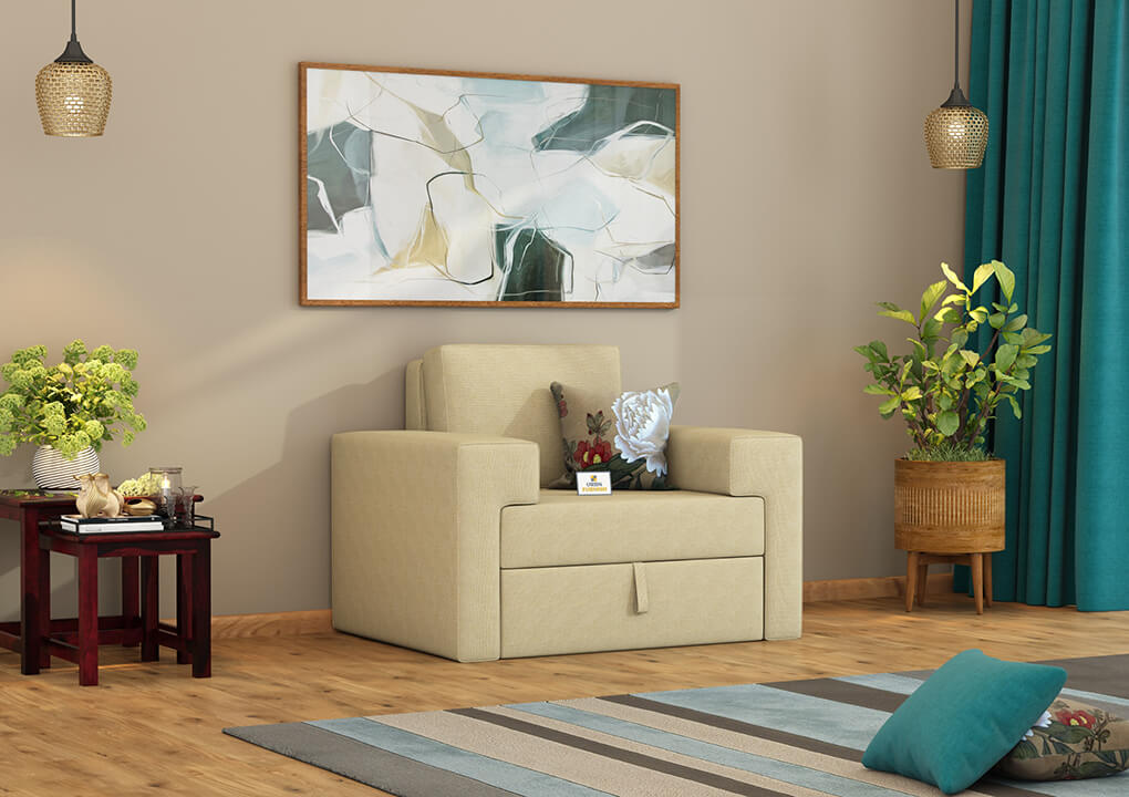 Mangata Fabric 1 Seater Sofa - Urbnfurnish