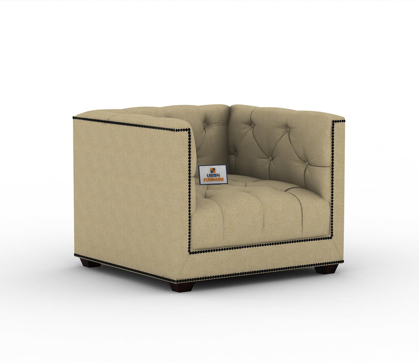 Ollie Fabric 1 Seater Sofa - Urbnfurnish