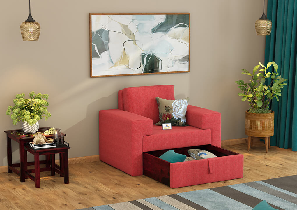 Mangata Fabric 1 Seater Sofa - Urbnfurnish