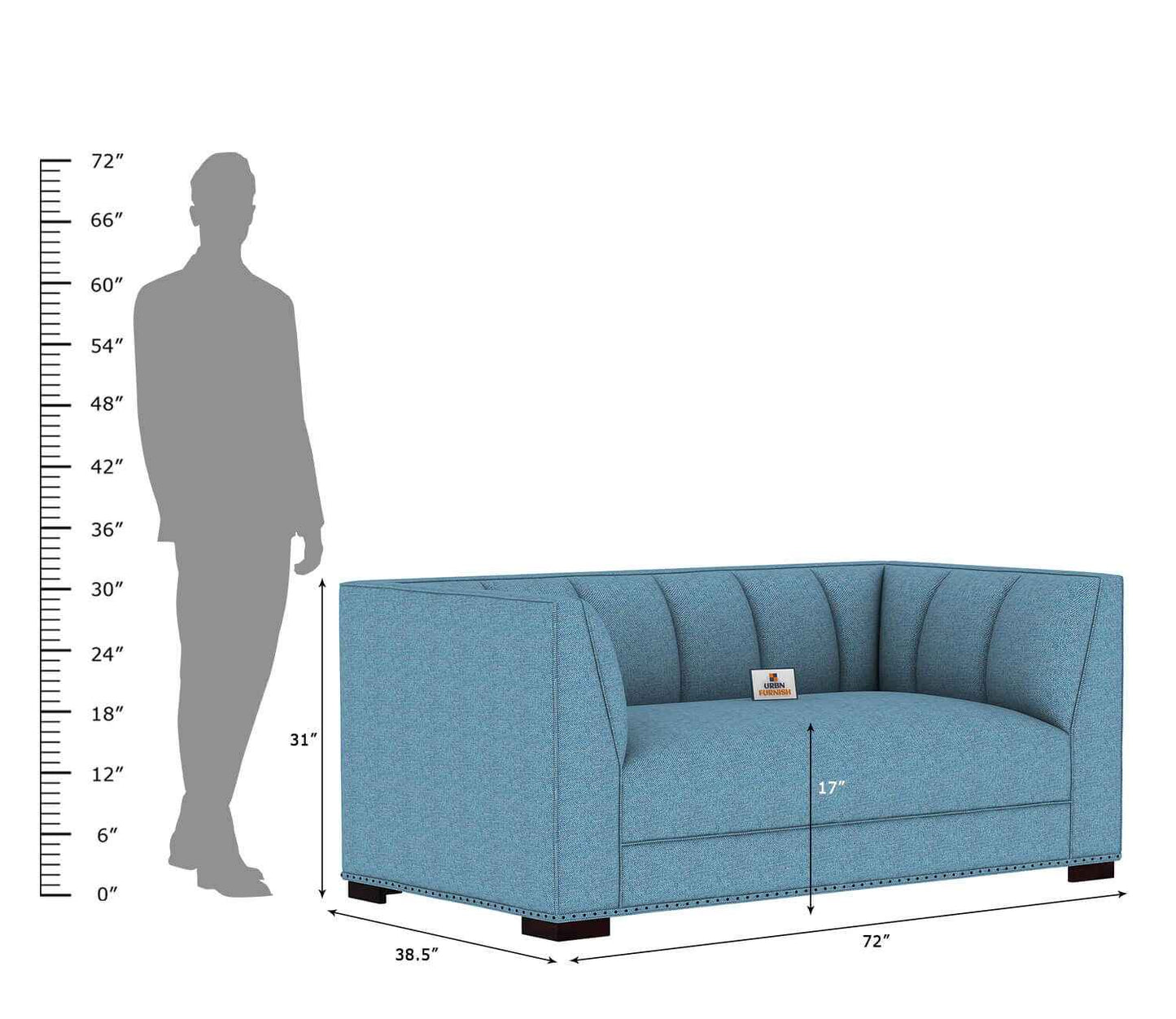 Belrose Fabric 2 Seater Sofa - Urbnfurnish