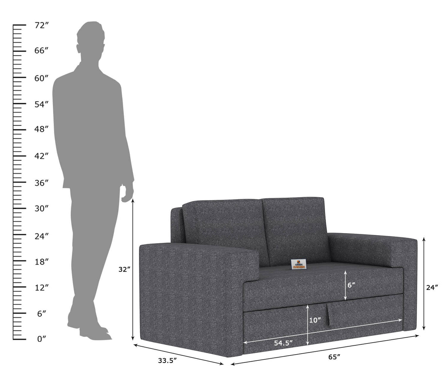 Mangata Fabric 2 Seater Sofa - Urbnfurnish