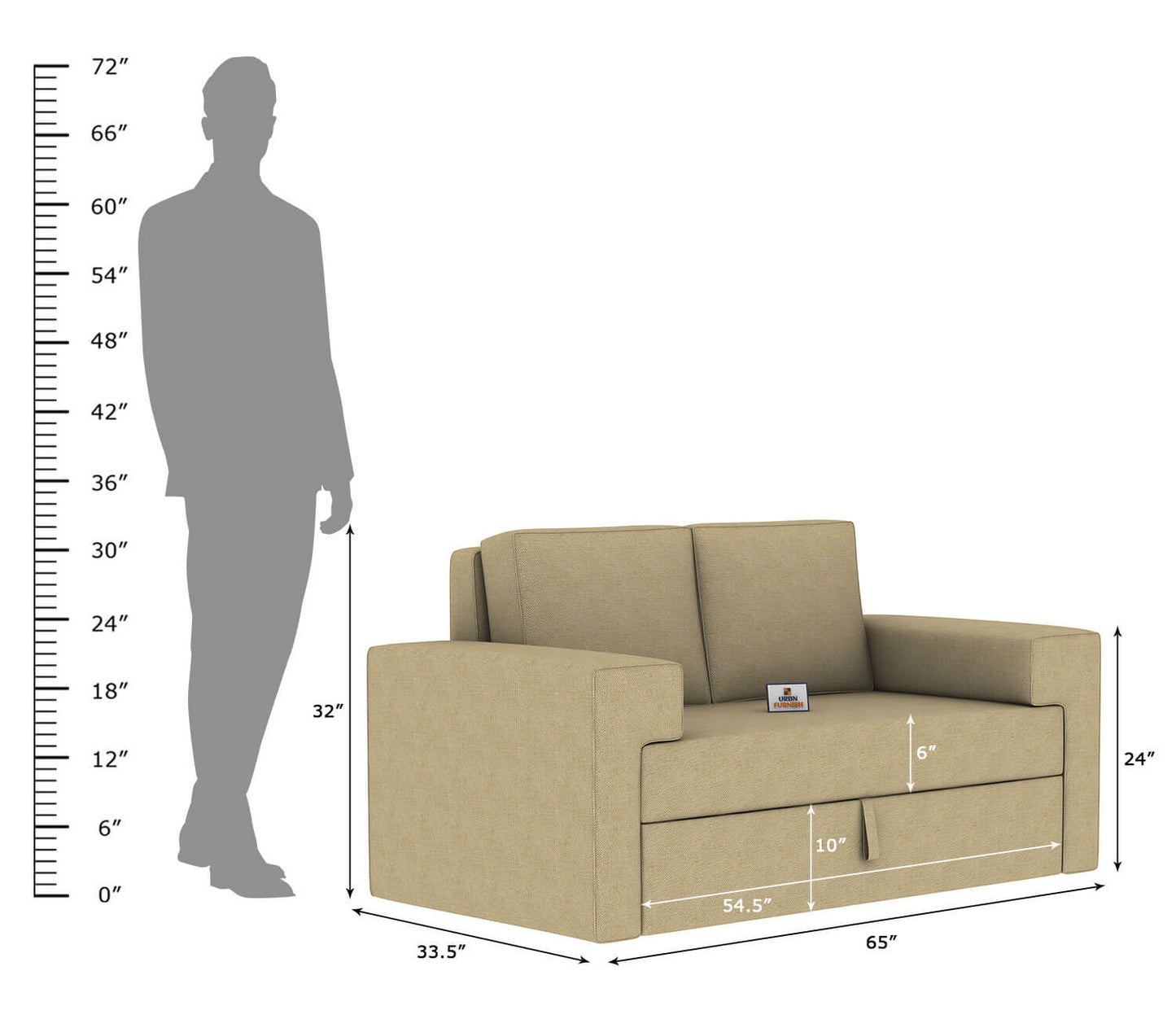 Mangata Fabric 2 Seater Sofa - Urbnfurnish