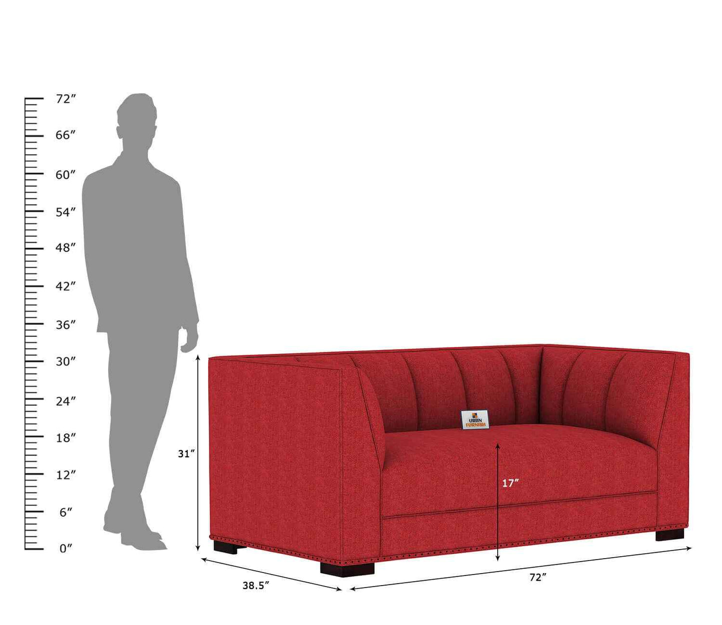 Belrose Fabric 2 Seater Sofa - Urbnfurnish