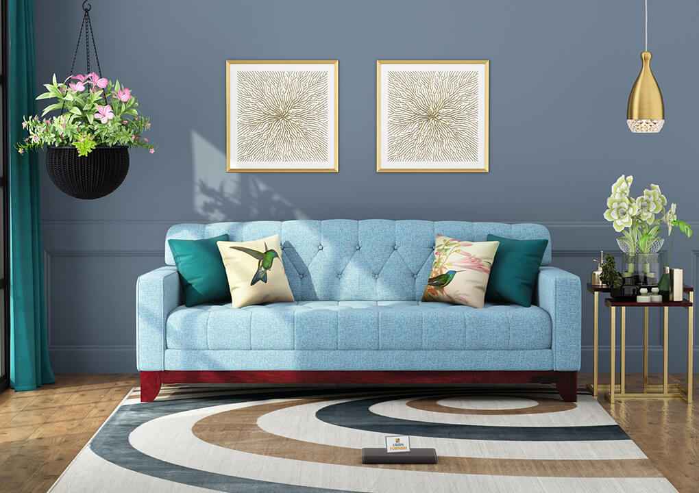 Bells Fabric 3 Seater Sofa - Urbnfurnish