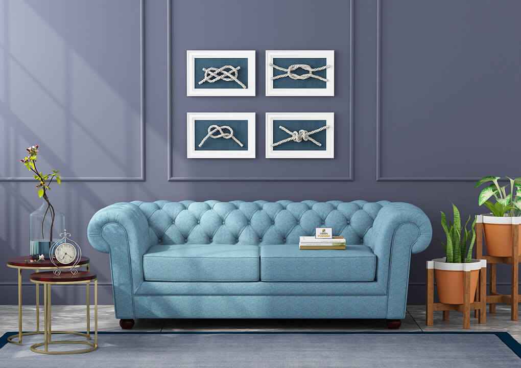 Eva Fabric 3 Seater Sofa - Urbnfurnish