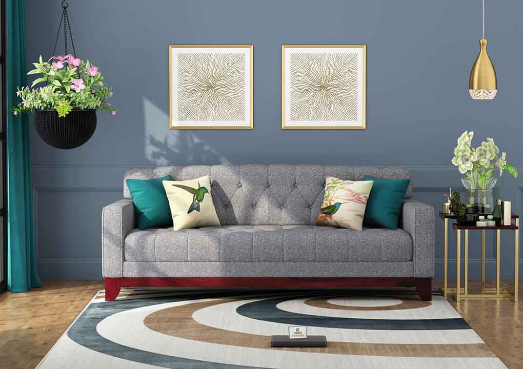 Bells Fabric 3 Seater Sofa - Urbnfurnish