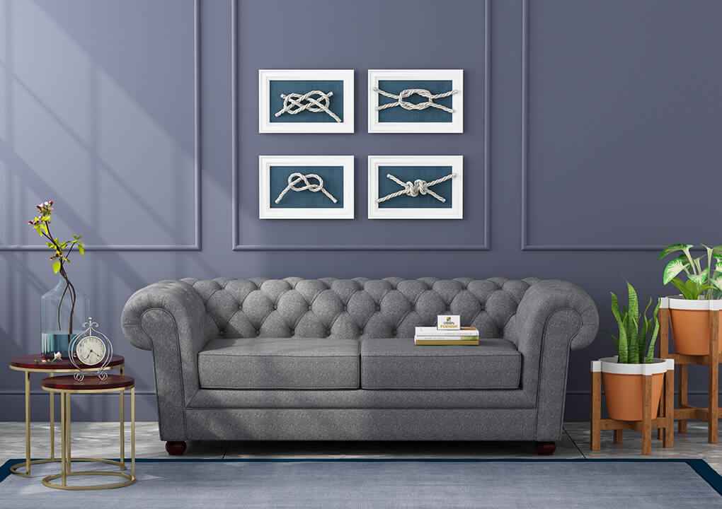 Eva Fabric 3 Seater Sofa - Urbnfurnish