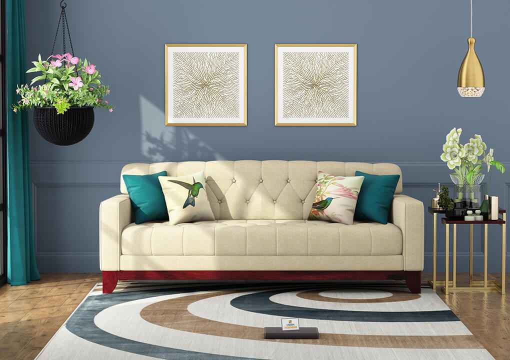 Bells Fabric 3 Seater Sofa - Urbnfurnish