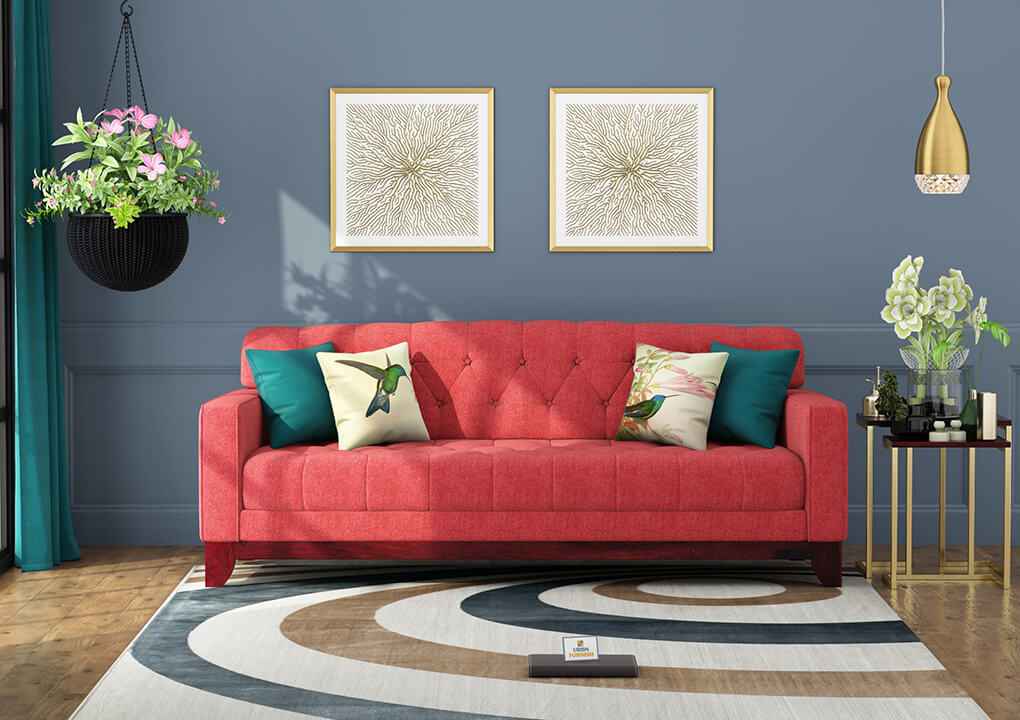 Bells Fabric 3 Seater Sofa - Urbnfurnish