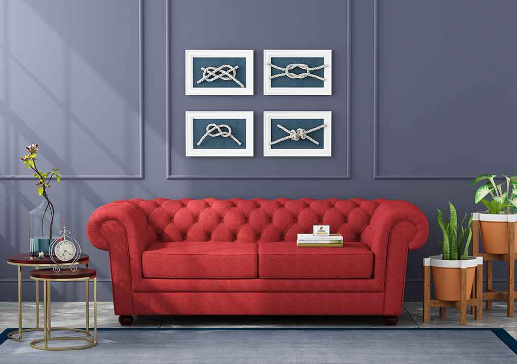 Eva Fabric 3 Seater Sofa - Urbnfurnish