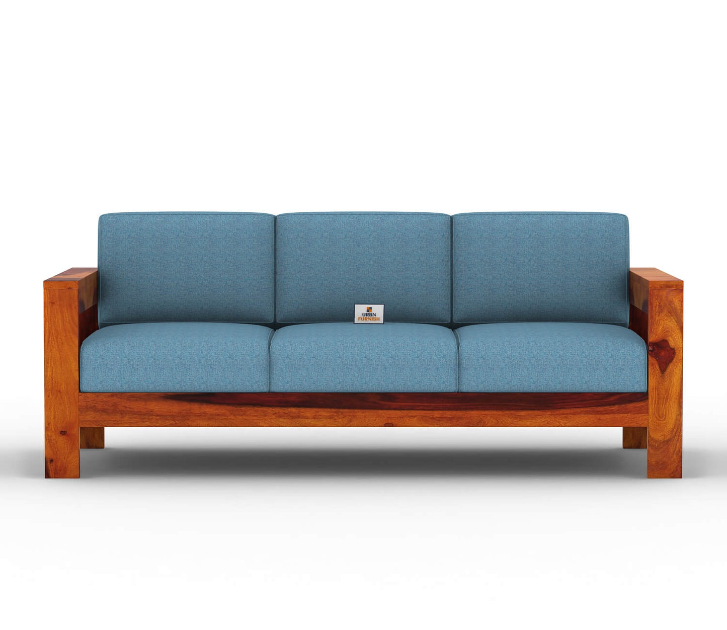 Carlotta With Side Magazine Wooden 3+1+1 Sofa Set - Urbnfurnish