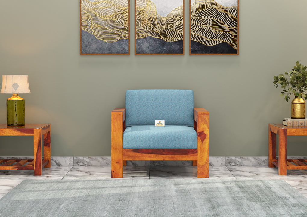 Carlotta With Side Magazine Wooden 3+1+1 Sofa Set - Urbnfurnish