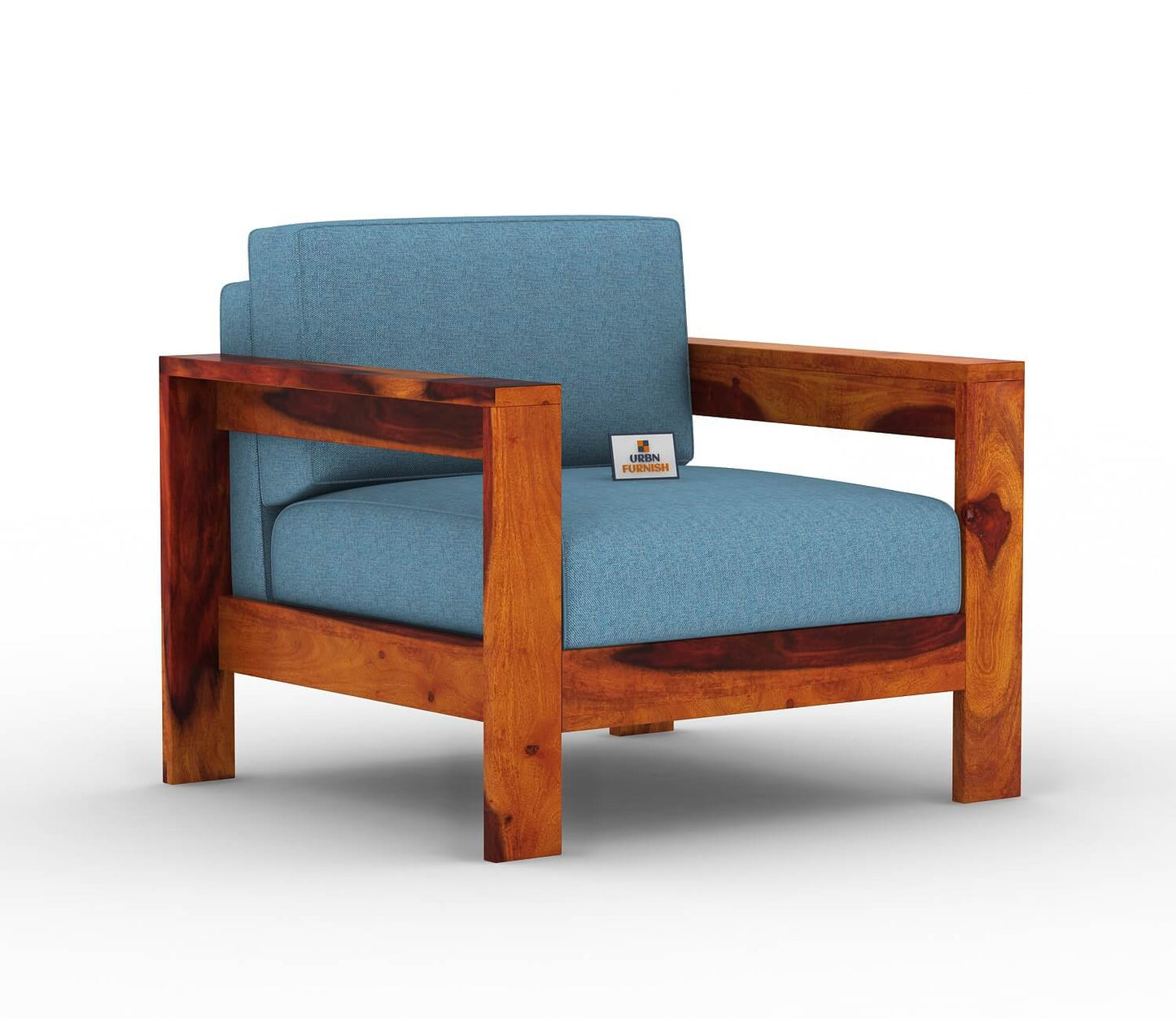 Carlotta With Side Magazine Wooden 3+1+1 Sofa Set - Urbnfurnish