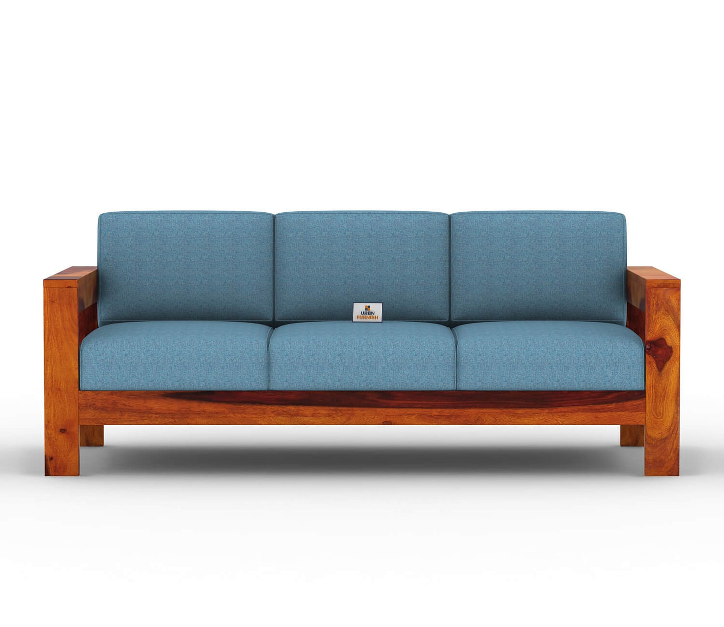 Carlotta With Side Magazine Wooden 3+1+1 Sofa Set - Urbnfurnish
