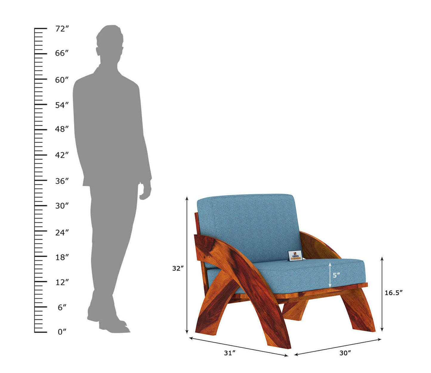 Smith Wooden 3+1+1 Sofa Set - Urbnfurnish