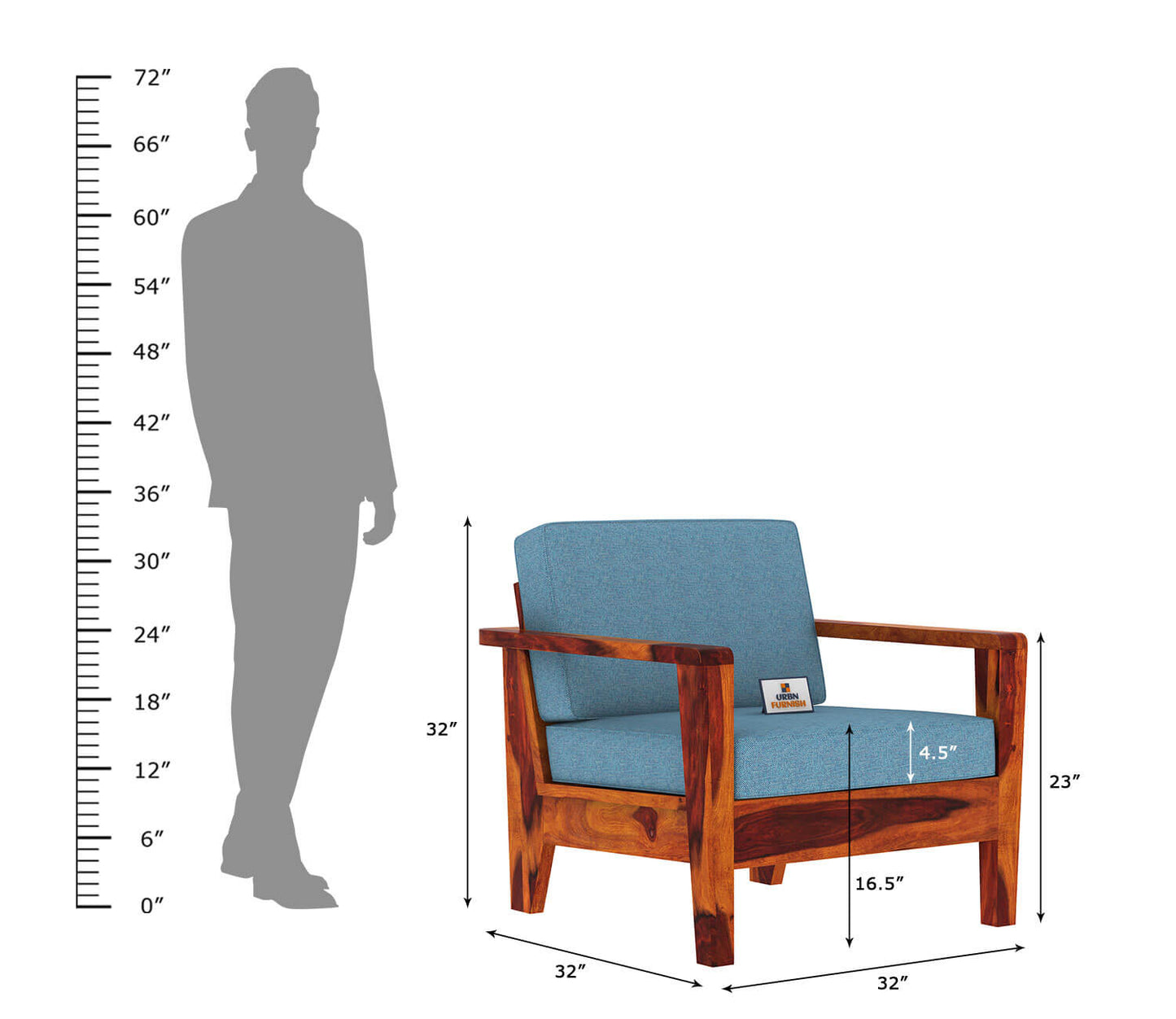 Morrison Wooden 3+1+1 Sofa Set - Urbnfurnish
