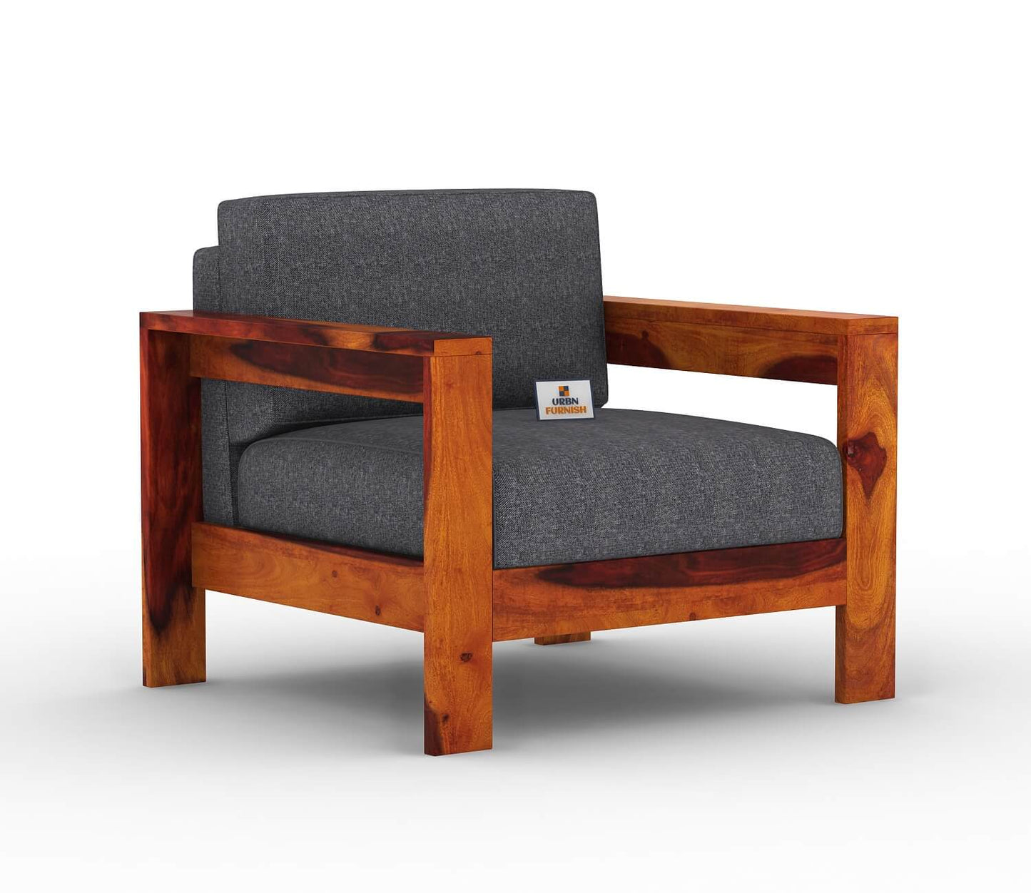 Carlotta With Side Magazine Wooden 3+1+1 Sofa Set - Urbnfurnish