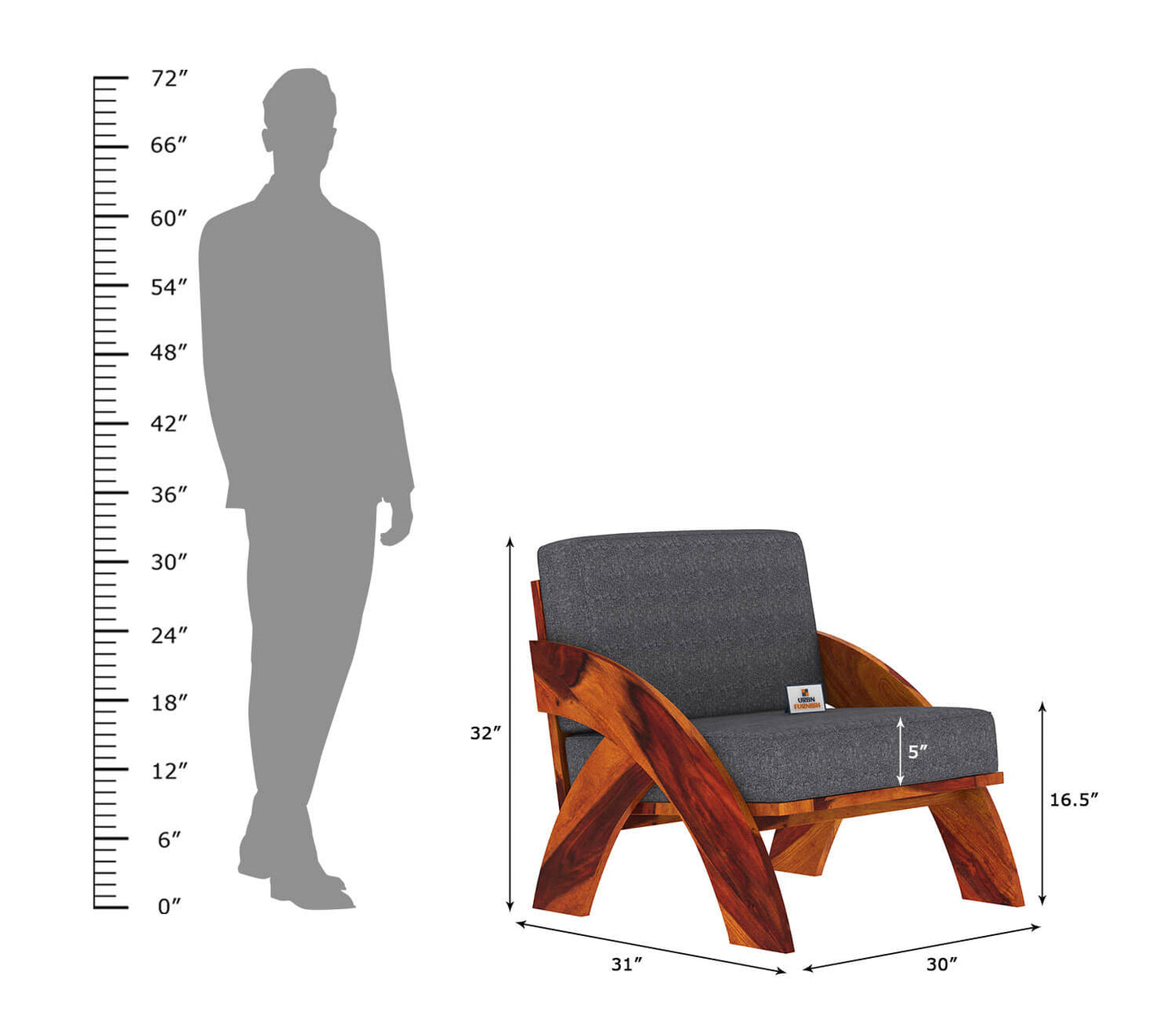 Smith Wooden 3+1+1 Sofa Set - Urbnfurnish