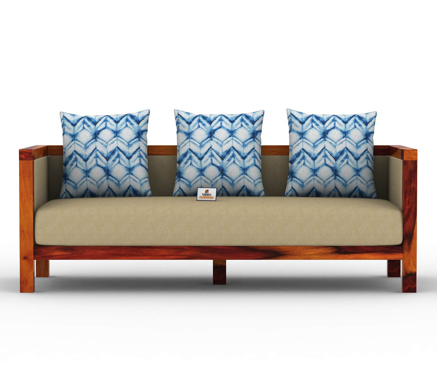 Dallas Wooden 3+1+1 Sofa Set - Urbnfurnish