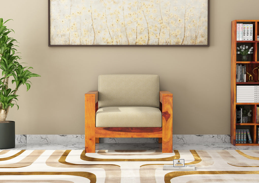 Carlotta With Side Magazine Wooden 3+1+1 Sofa Set - Urbnfurnish