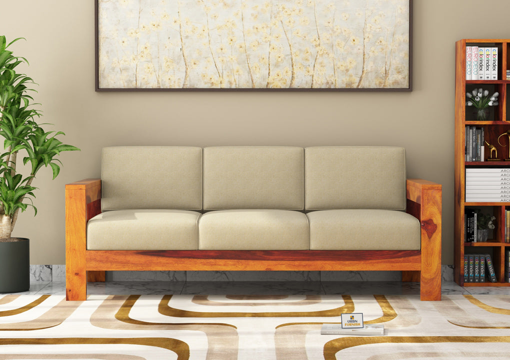 Carlotta With Side Magazine Wooden 3+1+1 Sofa Set - Urbnfurnish