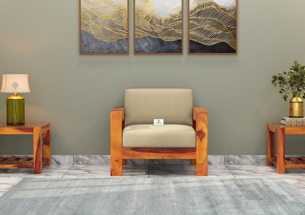 Carlotta With Side Magazine Wooden 3+1+1 Sofa Set - Urbnfurnish