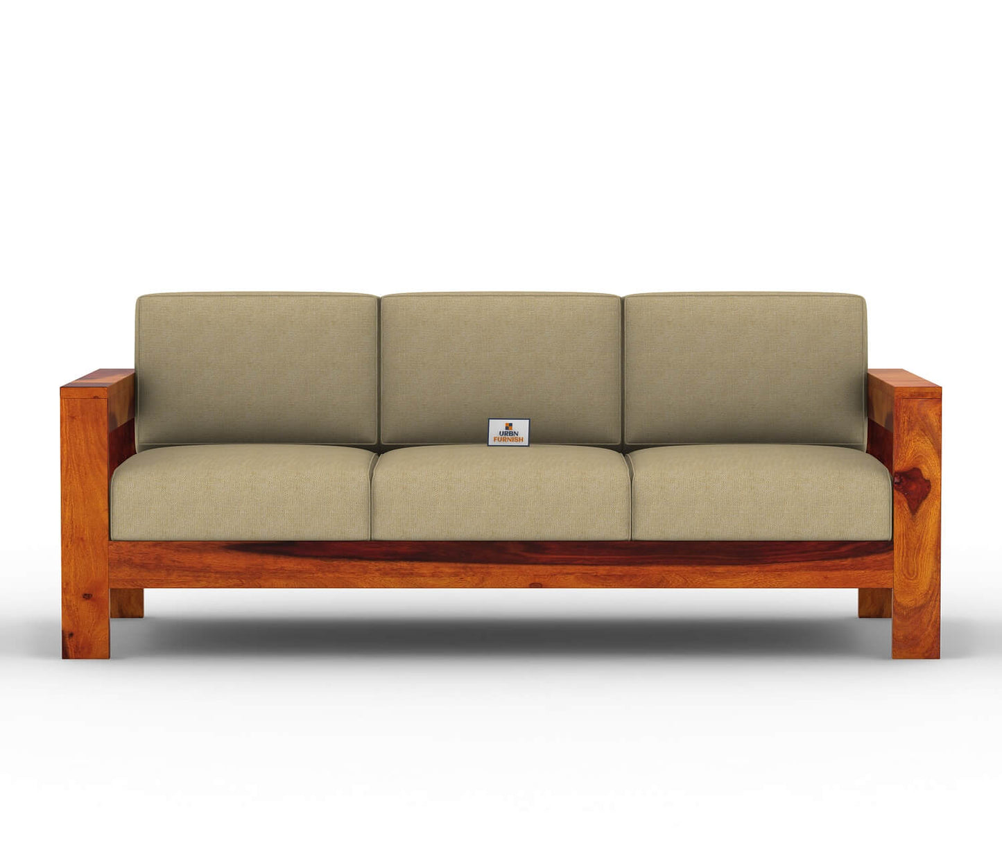 Carlotta With Side Magazine Wooden 3+1+1 Sofa Set - Urbnfurnish