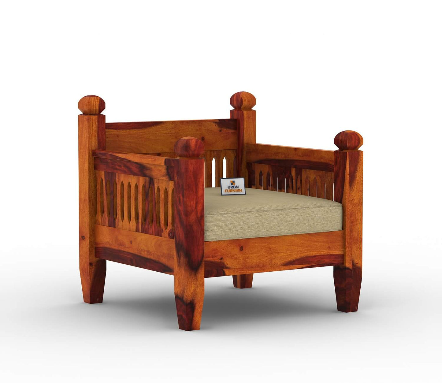 Ruby Wooden 3+1+1 Sofa Set - Urbnfurnish