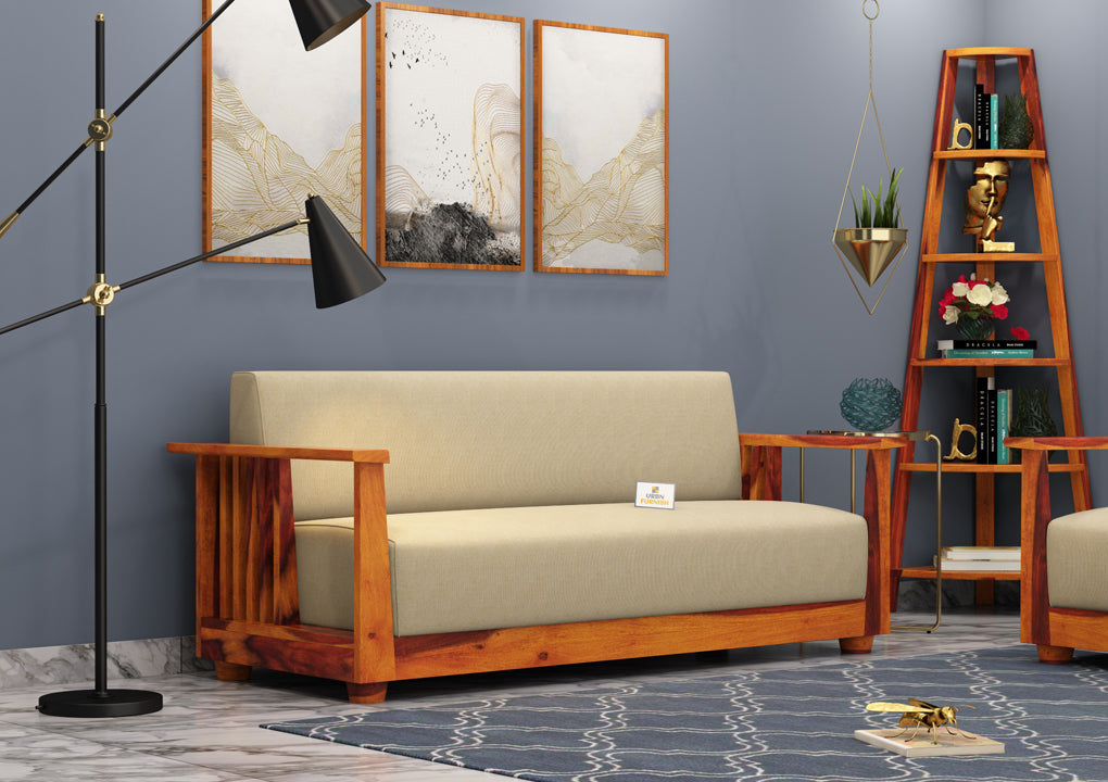 Olson Wooden 3+1+1 Sofa Set - Urbnfurnish