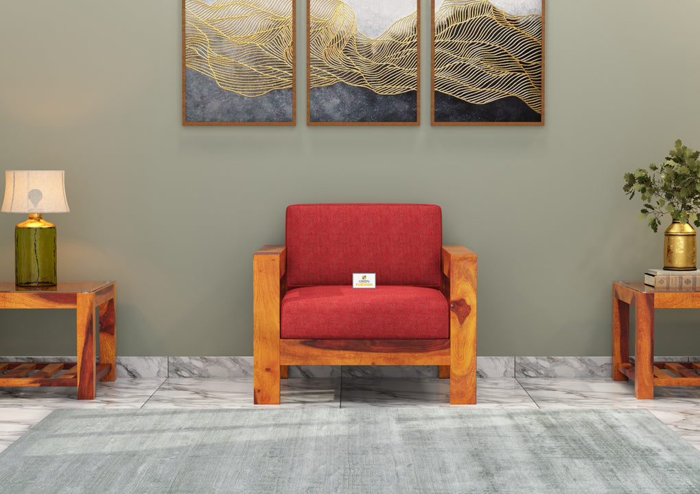 Carlotta With Side Magazine Wooden 3+1+1 Sofa Set - Urbnfurnish