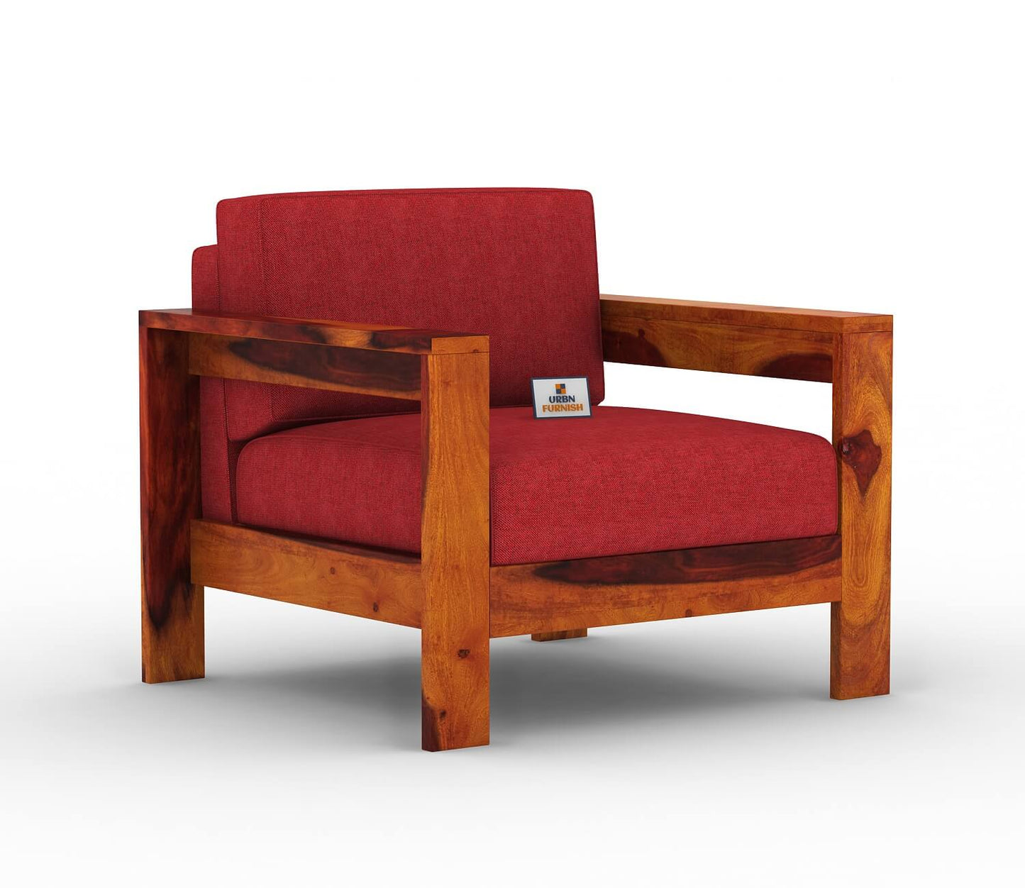 Carlotta With Side Magazine Wooden 3+1+1 Sofa Set - Urbnfurnish