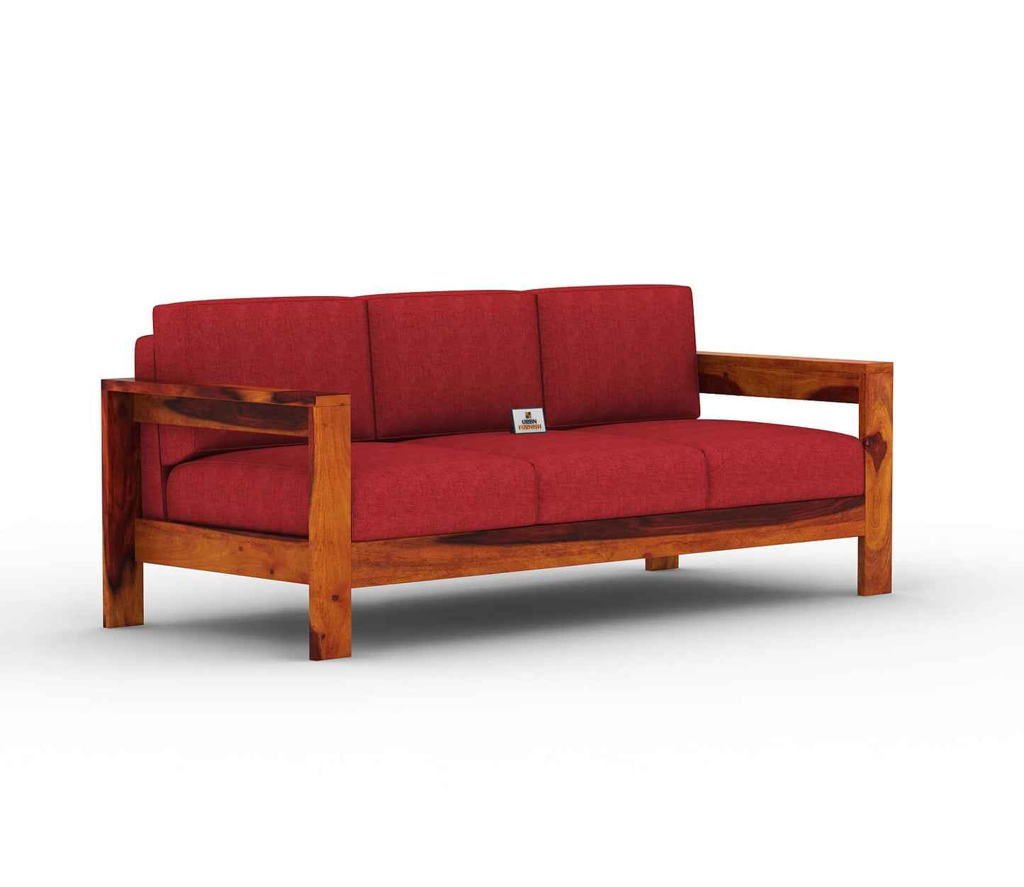 Carlotta With Side Magazine Wooden 3+1+1 Sofa Set - Urbnfurnish