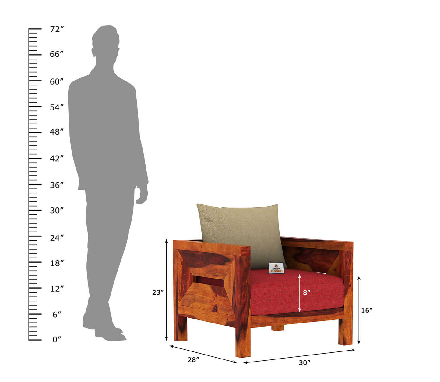 Stamford Wooden 3+1+1 Sofa Set - Urbnfurnish