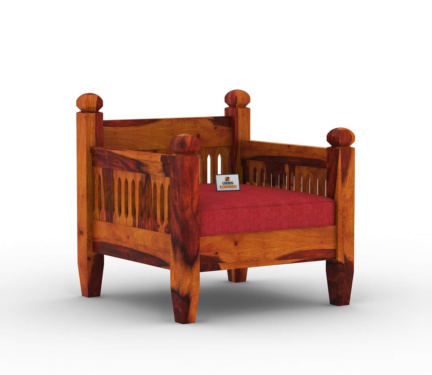 Ruby Wooden 3+1+1 Sofa Set - Urbnfurnish