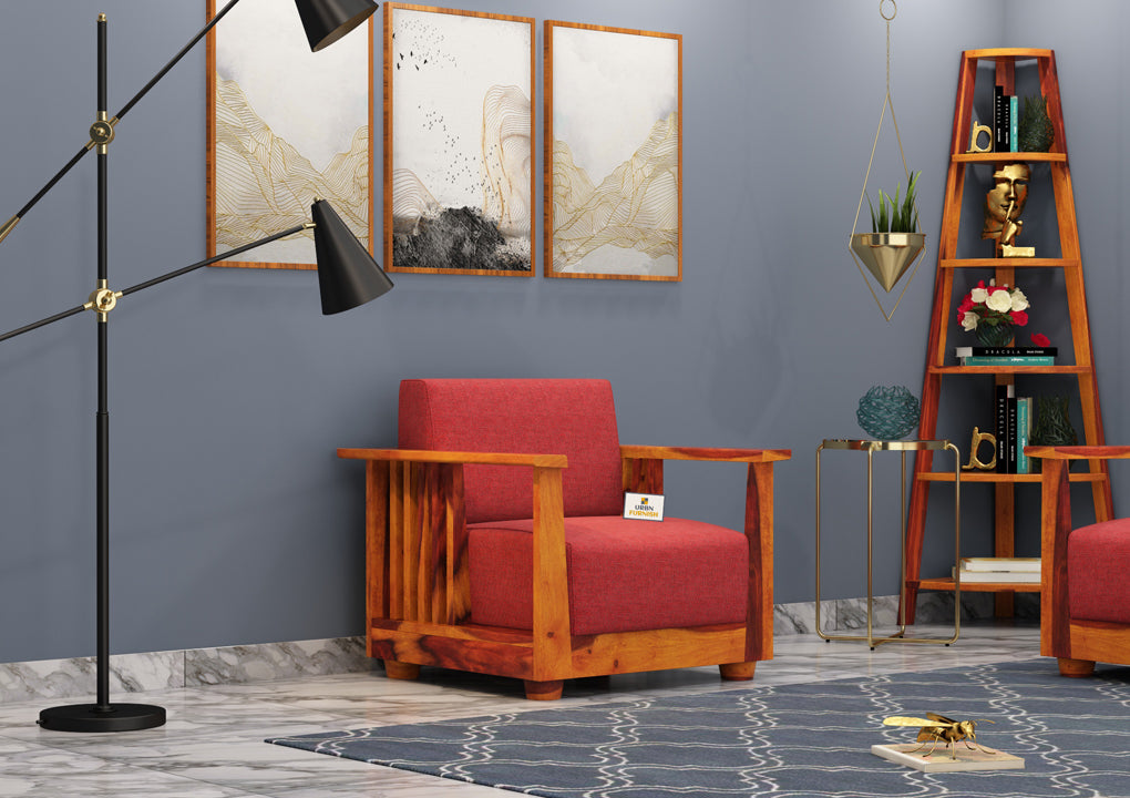 Olson Wooden 3+1+1 Sofa Set - Urbnfurnish