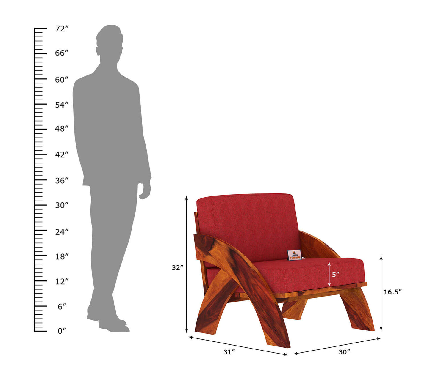 Smith Wooden 3+1+1 Sofa Set - Urbnfurnish