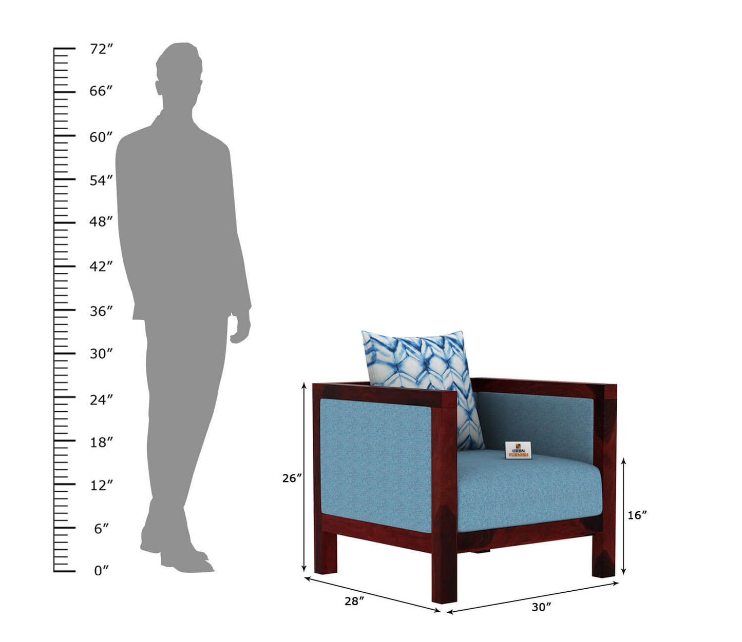 Dallas Wooden 3+1+1 Sofa Set - Urbnfurnish