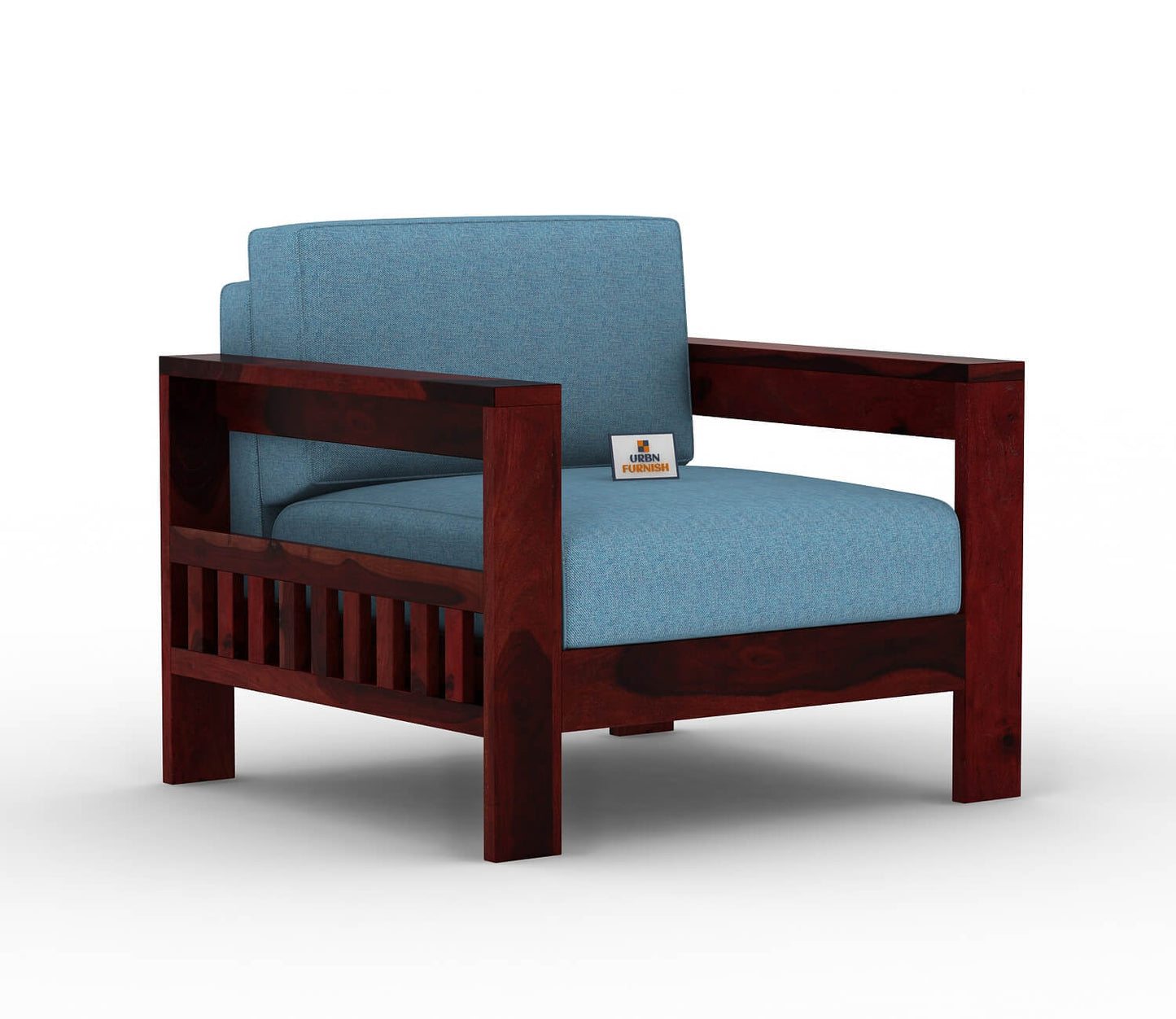 Carlotta With Side Magazine Wooden 3+1+1 Sofa Set - Urbnfurnish