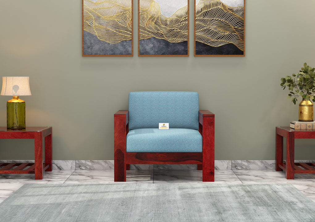 Carlotta With Side Magazine Wooden 3+1+1 Sofa Set - Urbnfurnish