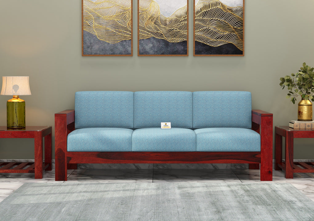 Carlotta With Side Magazine Wooden 3+1+1 Sofa Set - Urbnfurnish